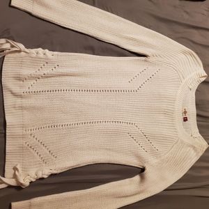 Tunic knit crew sweater